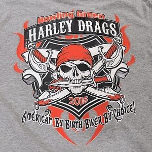 Wildcat HD Harley Davidson Gray Tee Bowling Green, KY Kentucky 2015 Size Medium